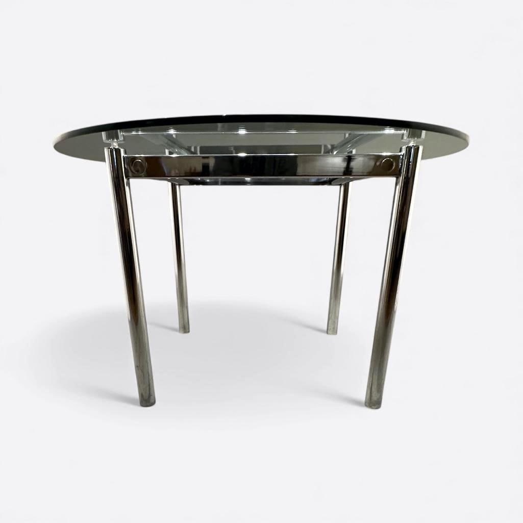 Attributed, Milo Baughman, Chrome and Glass Dining Table - 4