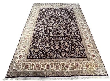 Persian Tabriz Wool and Silk Carpet 10' x 7'8"