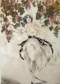 Louis Icart "Autumn Grapes" Etching