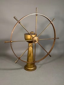 Solid Brass Ship's Wheel, Great Lakes Engineering Works