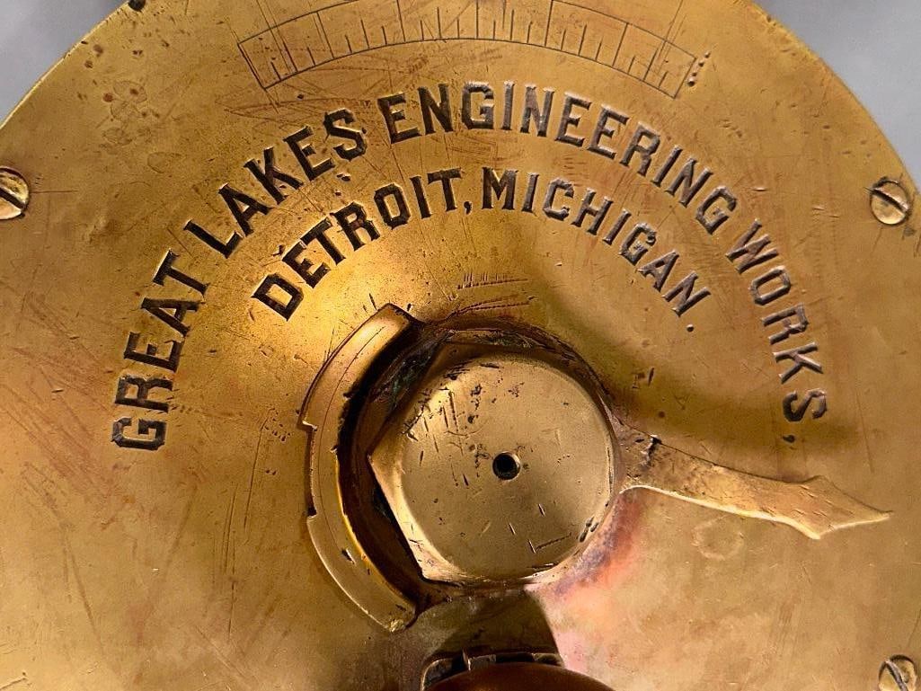 Solid Brass Ship's Wheel, Great Lakes Engineering Works - 2
