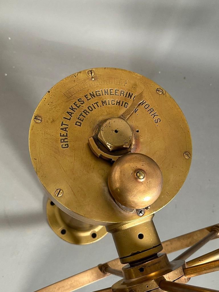 Solid Brass Ship's Wheel, Great Lakes Engineering Works - 3