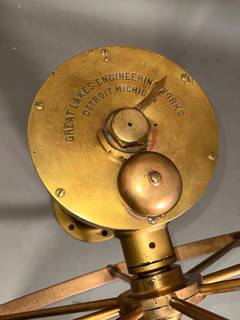 Solid Brass Ship's Wheel, Great Lakes Engineering Works - 4