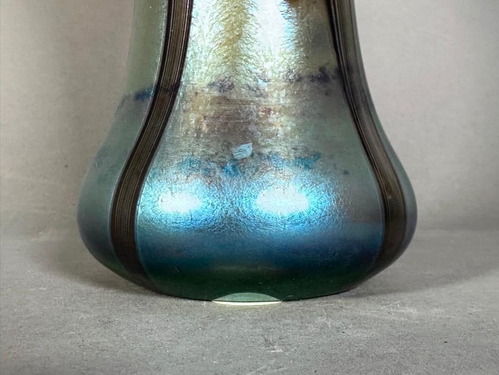 Lundberg Studios Pulled Feather Favrille Glass Vase - 6