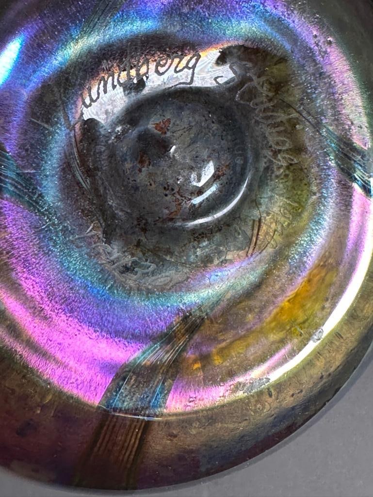 Lundberg Studios Pulled Feather Favrille Glass Vase - 7