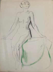 Drawing Attributed to William Sommer, Nude Study