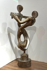 Large Size Cobert C. Collins Bronze and Steel Sculpture "Waltzing"