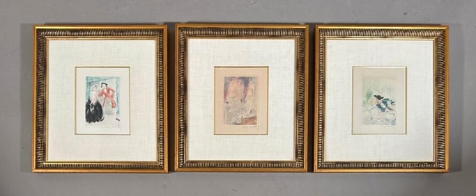 Louis Icart, Three Framed Etchings from "Le Nuit Et Le Moment" ca. 1946