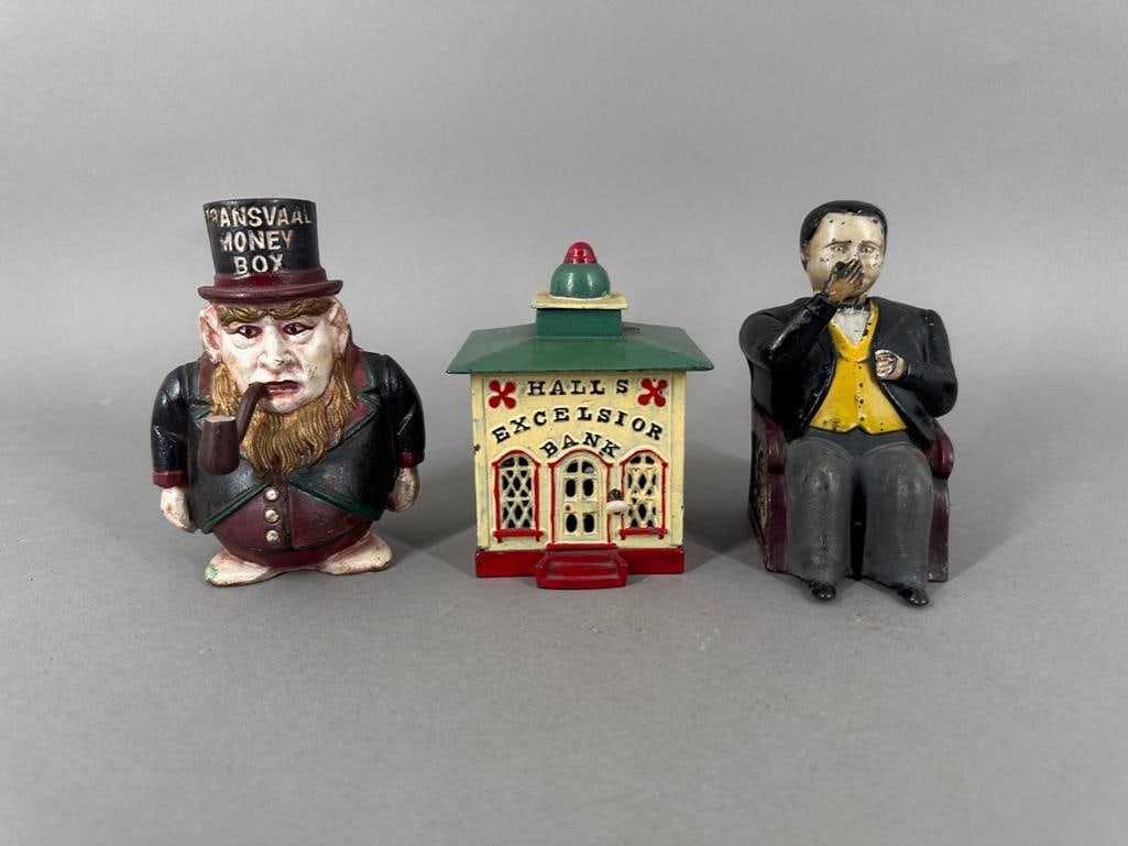 Three Cast Iron Banks, "Tamany" Hall's Excelsior" and "Transvaal Money Box" (1 of 12)