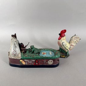 Cast Iron Rooster Mechanical Bank