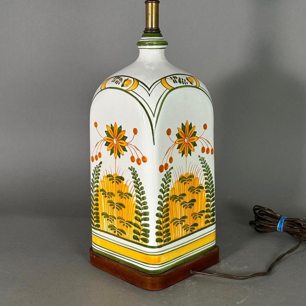 Quimper Style Ceramic Table Lamp - 4