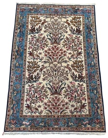 Wool and Silk Qum Carpet 6'8" x 4'6"