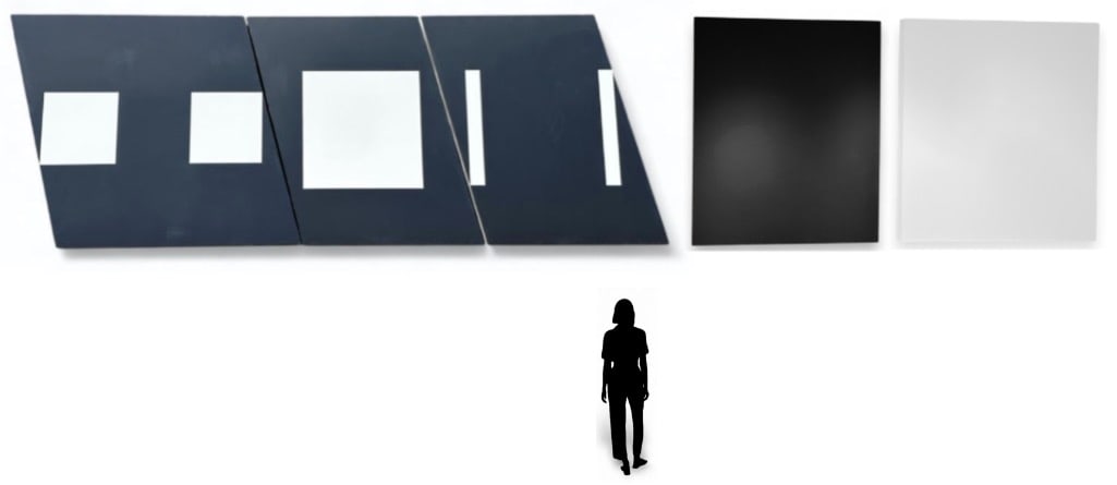 Monumental John Pearson Five Panel Painting, "Solace & Ryoanji": John Pearson (American b.1940) "Solace & Ryoanji," 1995, Five panel acrylic on canvas painting, canvas mounted to wood panels, signed, dated and titled verso. Dimensions: Right panel: 82 x