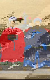 Large Framed Ancestor Portrait, Qing Dynasty Period