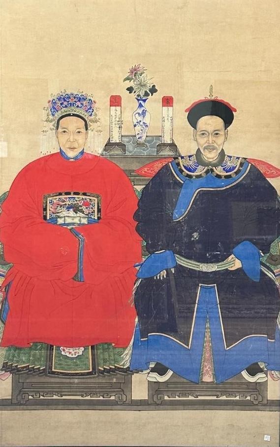 Large Framed Ancestor Portrait, Qing Dynasty Period (1 of 12)