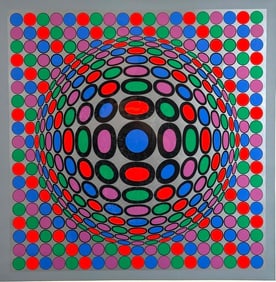 Victor Vasarely Screenprint, "Tuz'Mc"