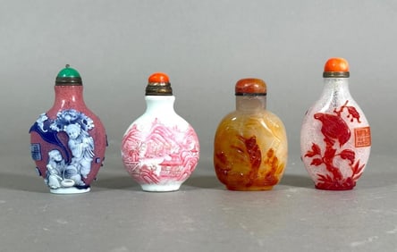 Four Assorted Chinese Snuff Bottles