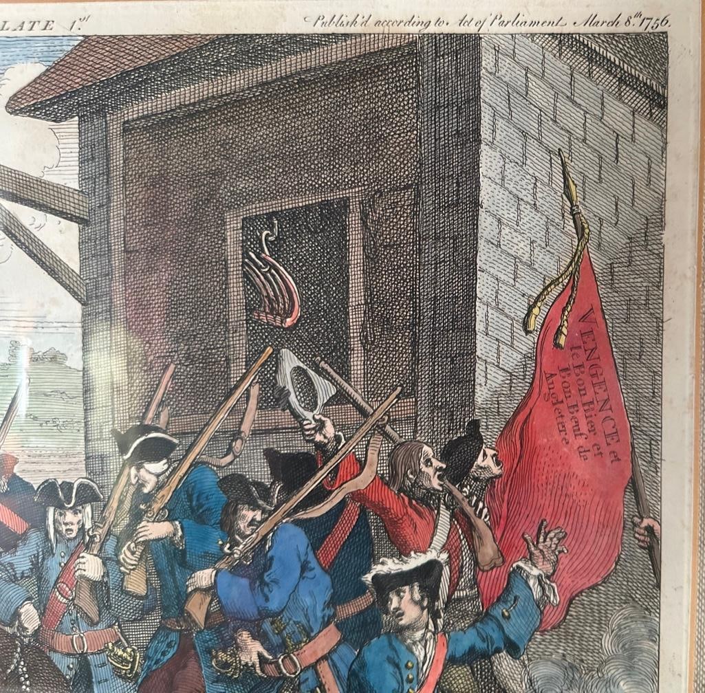 Two William Hogarth Hand Colored Etchings - 12