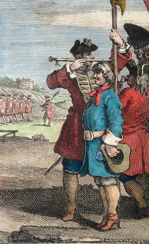 Two William Hogarth Hand Colored Etchings - 15