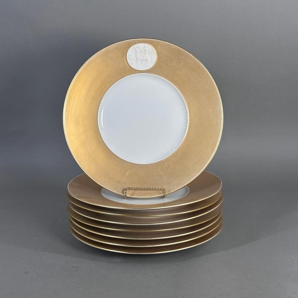 Eight KPM Berlin Porcelain Charger Plates, Arkadia Pattern (1 of 5)
