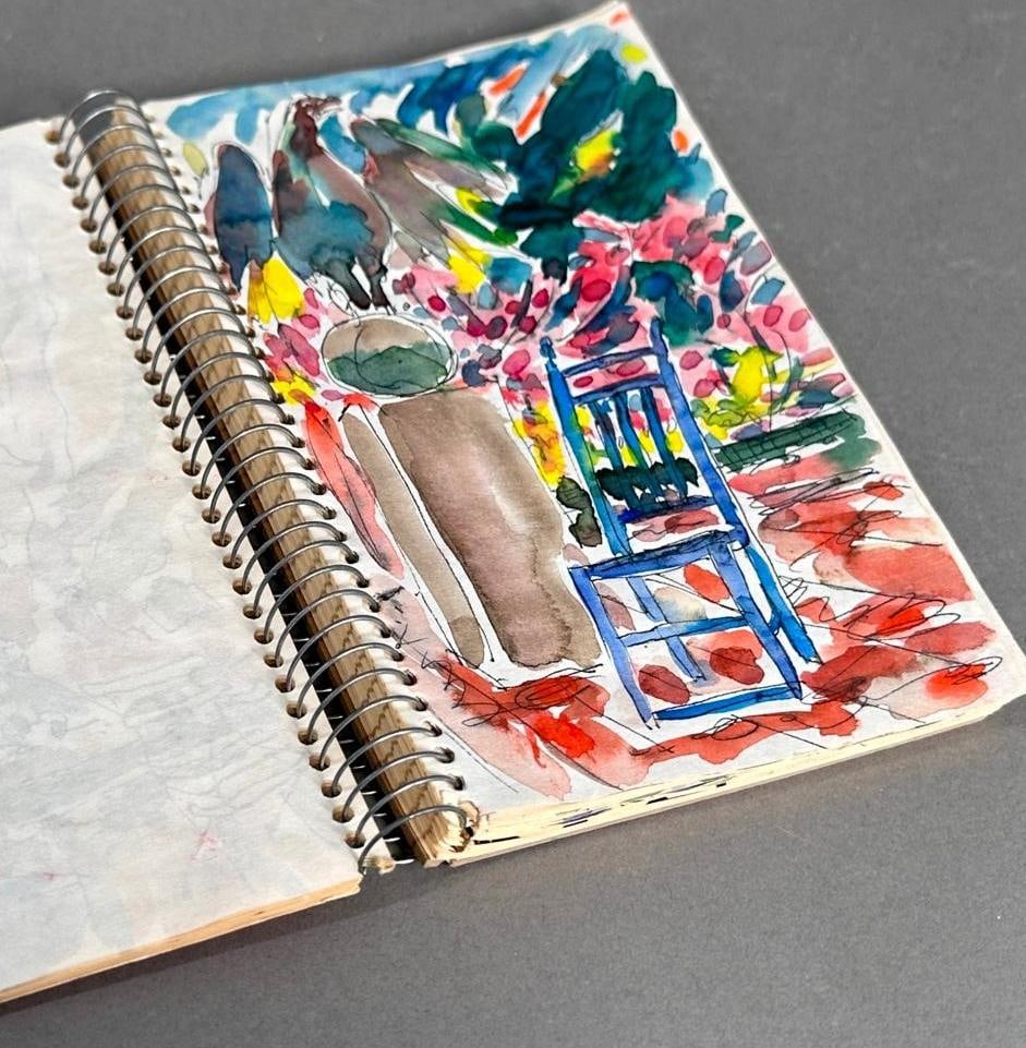 Algesa O'Sickey Sketchbook: Algesa O'Sickey (American 1917-2006) Sketchbook of 35 various studies, including watercolor, pen and ink, charcoal, pencil and marker. Provenance: The Estate of Joseph and Algesa O'Sickey,