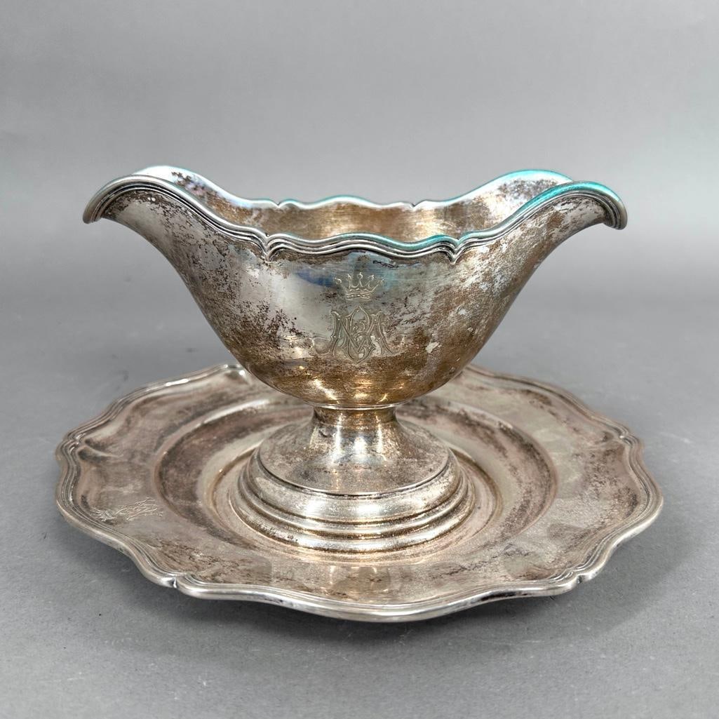 Austrian .800 Silver Sauce Boat on Stand, Vienna (1 of 7)