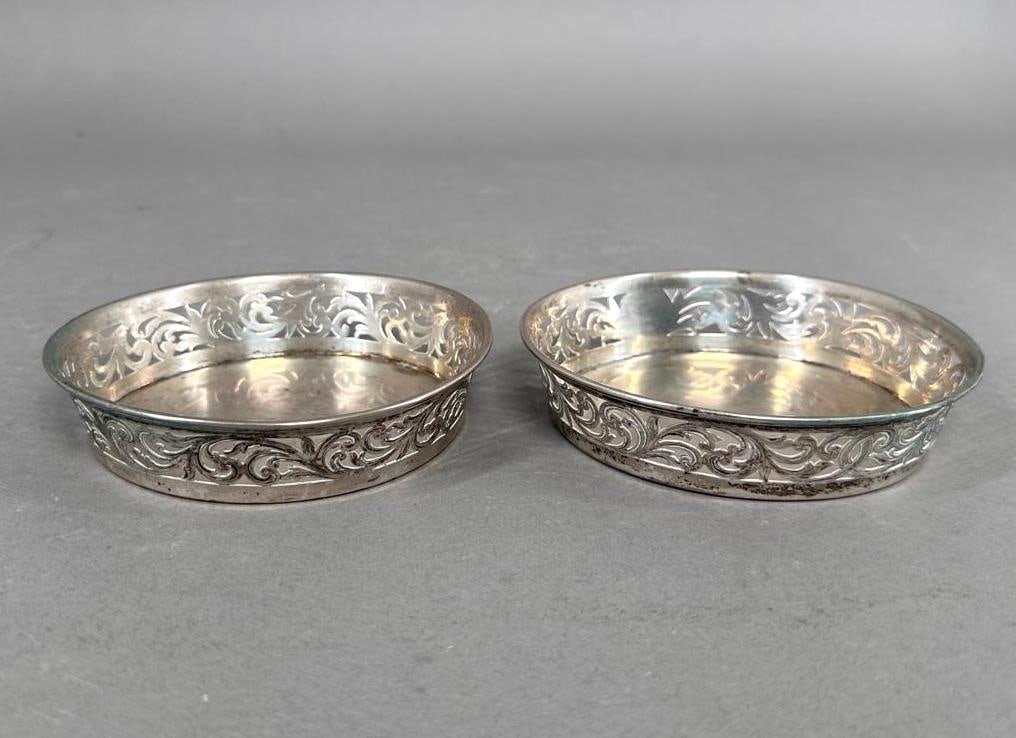 Pair of Austro-Hungarian .800 Silver Bottle Coasters (1 of 8)