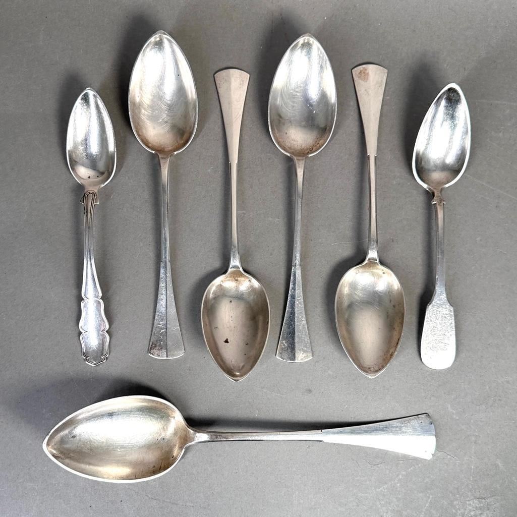 Lot of Seven Austro-Hungarian .800 Silver Serving Spoons, 1847 (1 of 11)