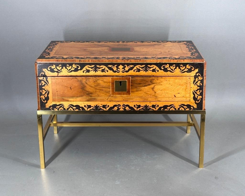 English Victorian Inlaid Lap Desk on Stand (1 of 15)