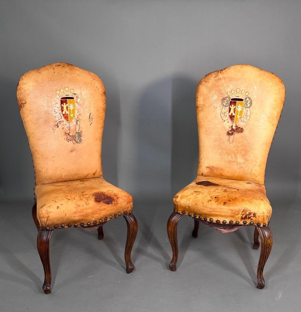 A Pair of Spanish Leather Upholstered Chairs (1 of 8)