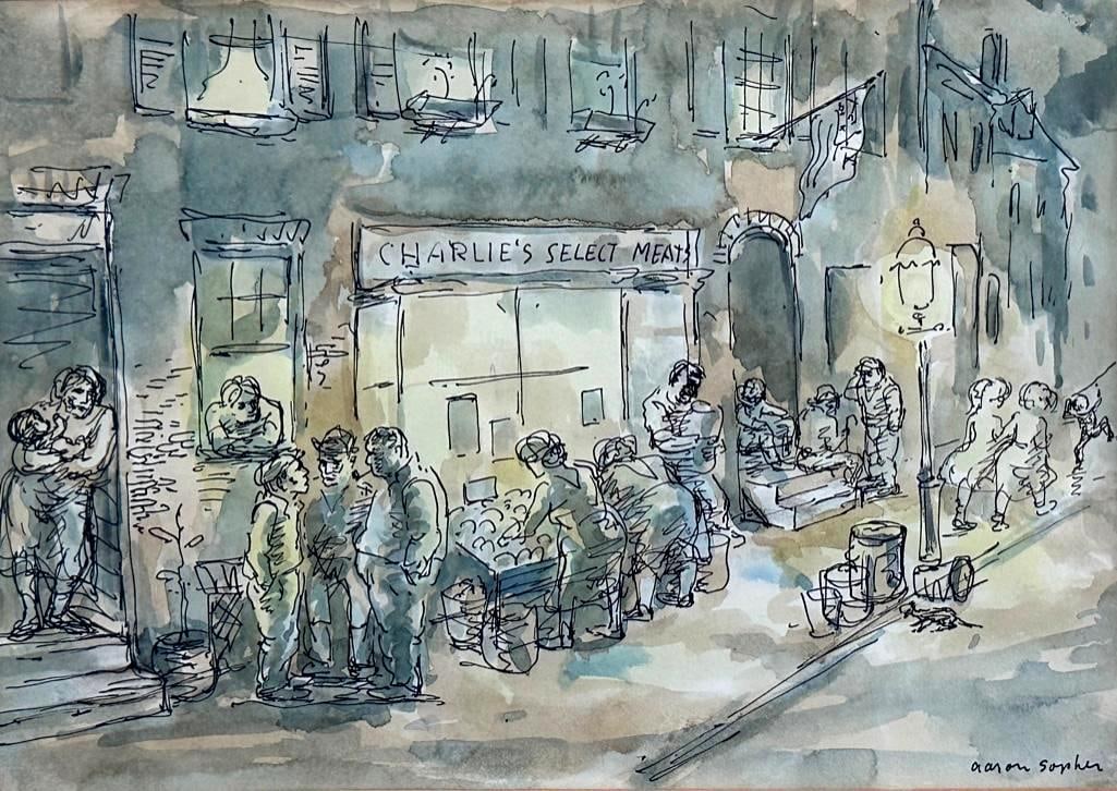Aaron Sopher Ink and Watercolor, Charlie's Select Meats (1 of 7)