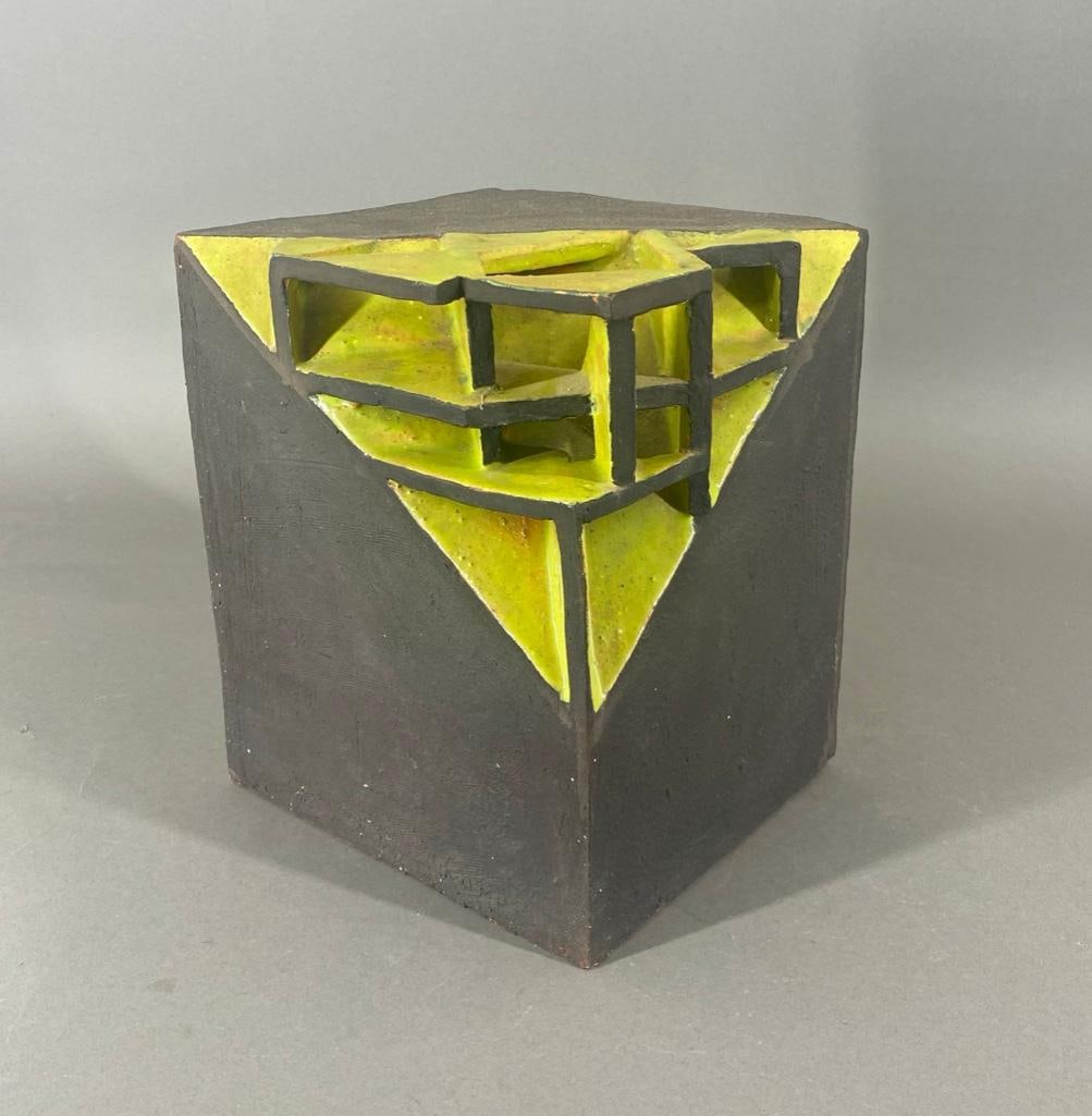 Lawrence Blazey Glazed Ceramic Sculpture, "Triangular Construction of a Corner" (1 of 9)