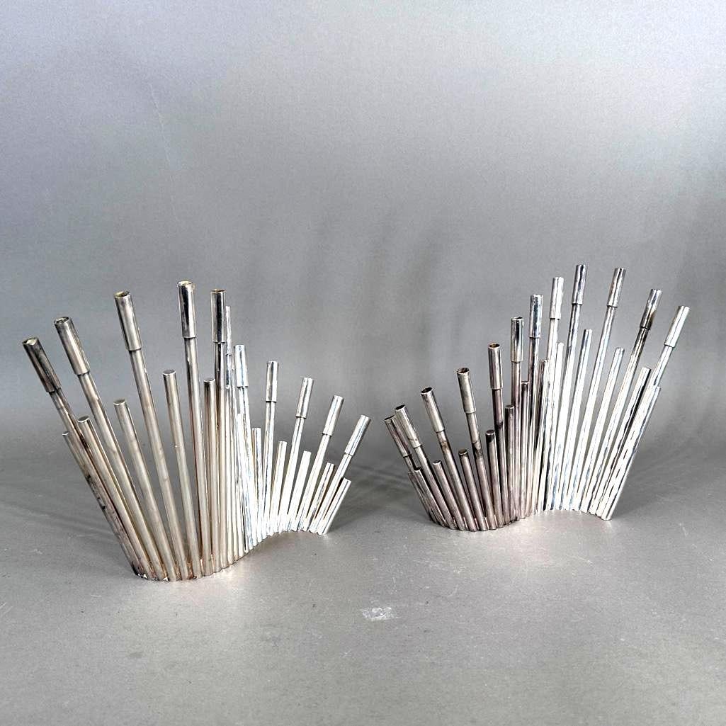 Pair of Carl F. Christiansen Silver Plated Modernist Candelabra (1 of 9)