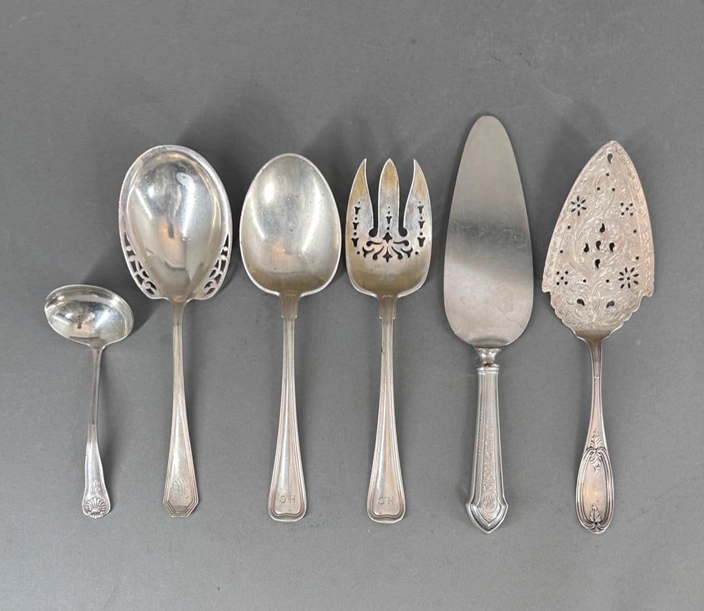 Lot of Larger American Sterling Silver Serving Utensils (1 of 7)