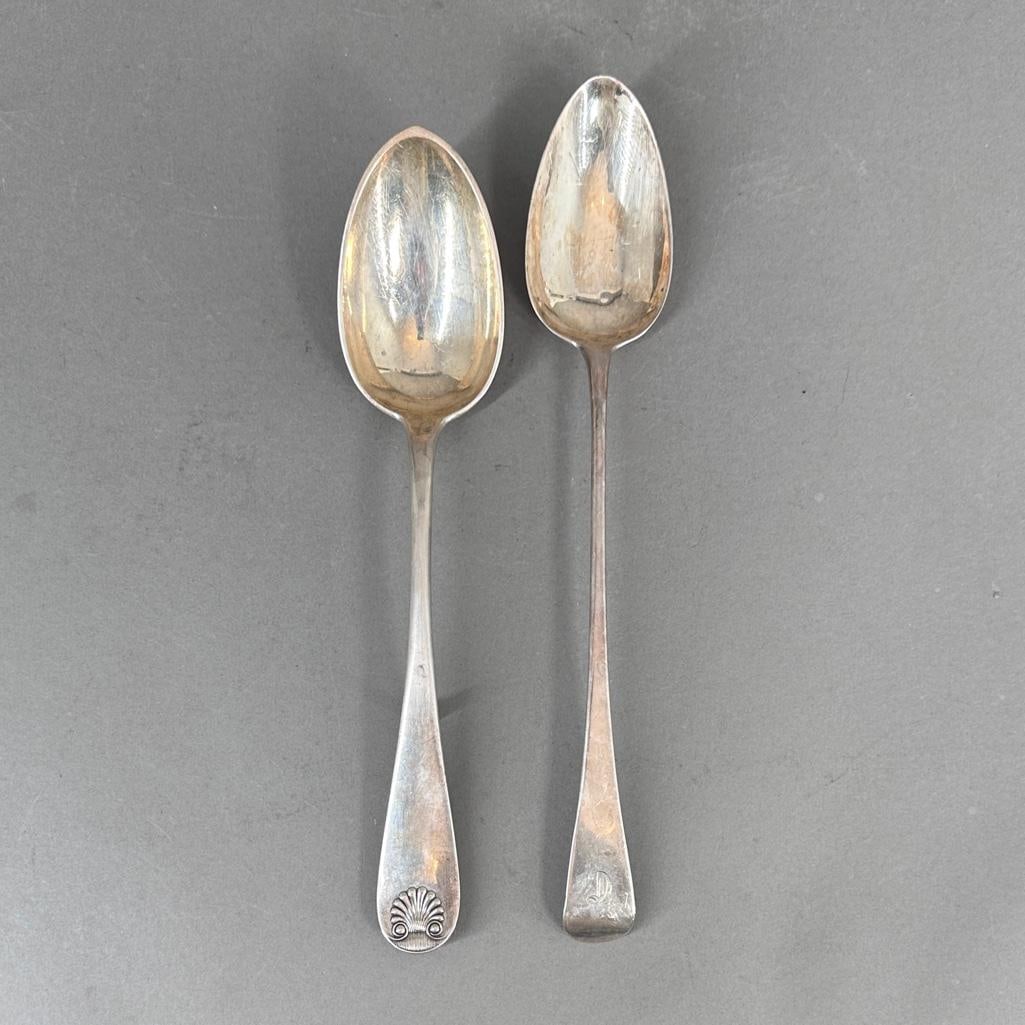 Two Large Sterling Silver Spoons, English and American (1 of 6)