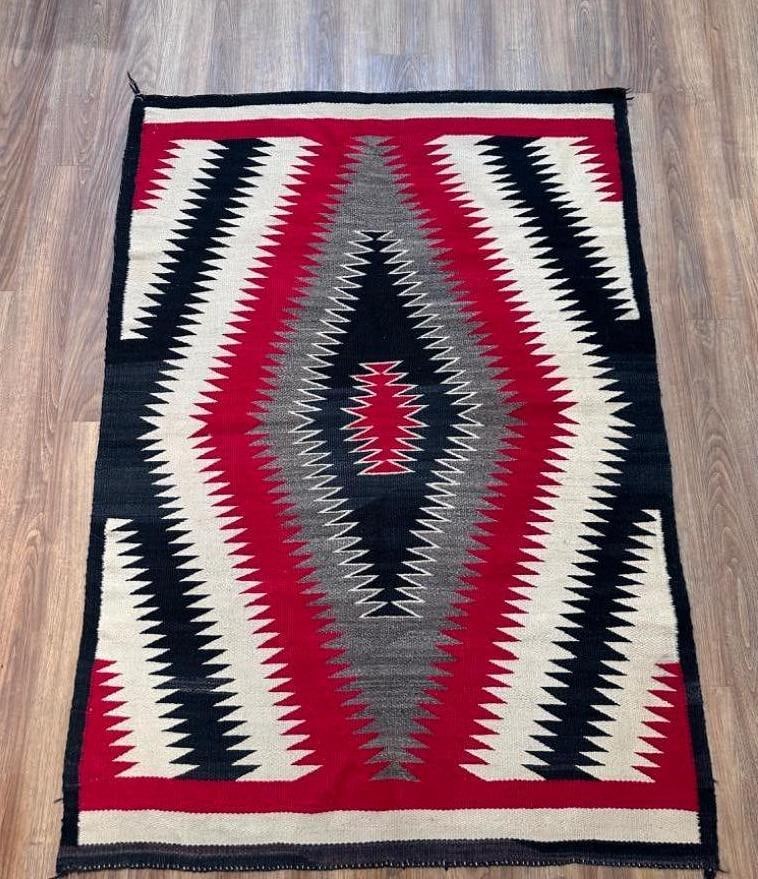 Navajo Woven Wool Carpet, 5 x 3'8 (1 of 11)