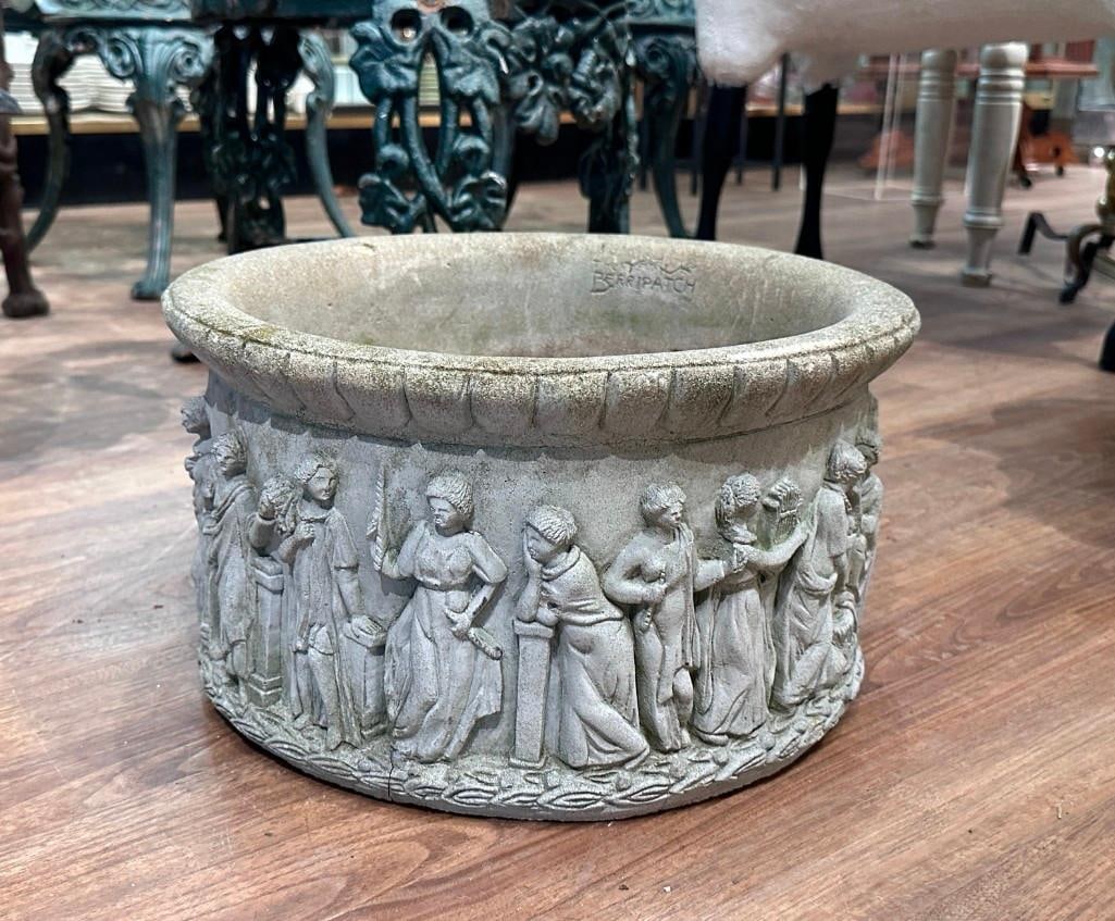 Cast Stone Planter with Classical Maidens (1 of 3)
