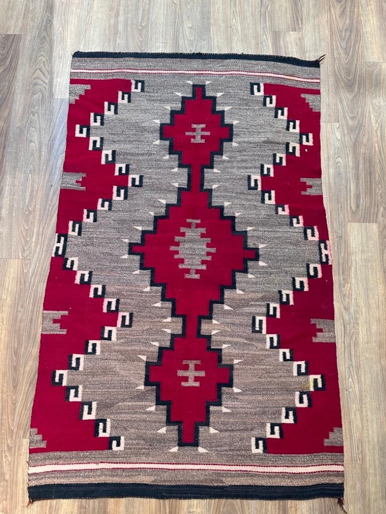 Navajo Woven Wool Carpet, 5'3 x 3'3 (1 of 6)