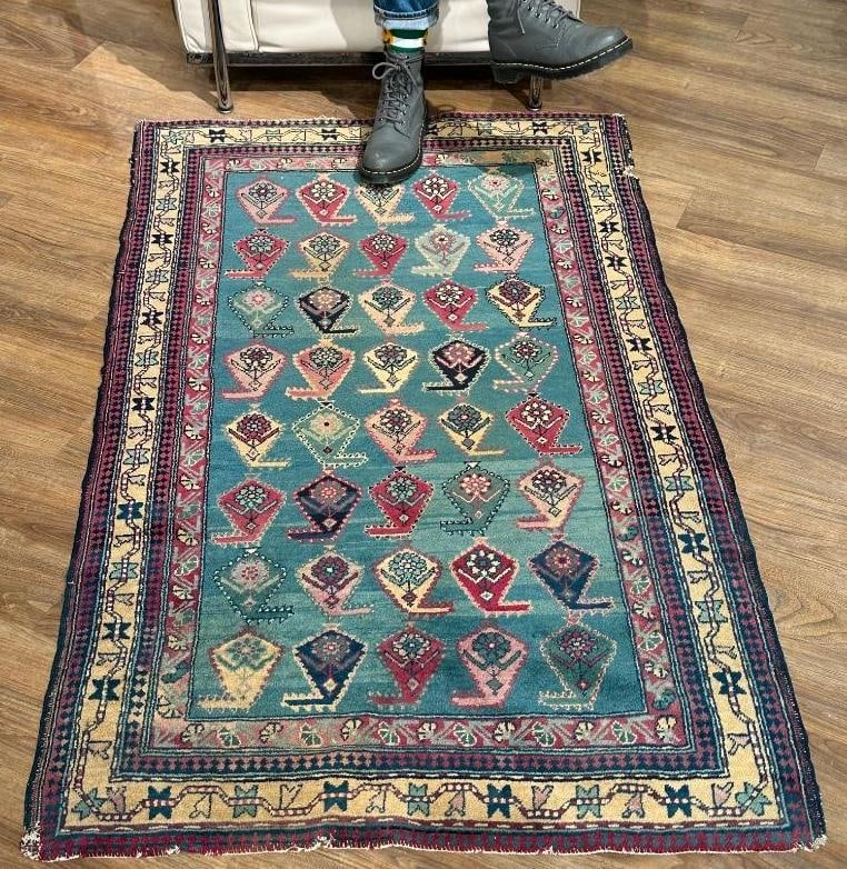 Antique Caucasian Talish Wool Carpet, 4'10 x 3' (1 of 12)