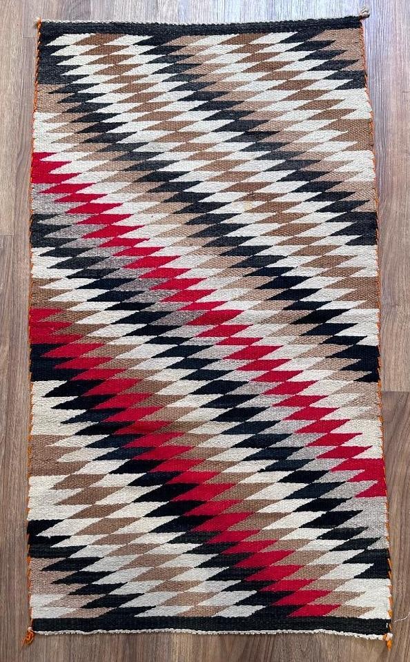 Navajo Woven Wool Carpet, 3'8 x 2'1 (1 of 7)