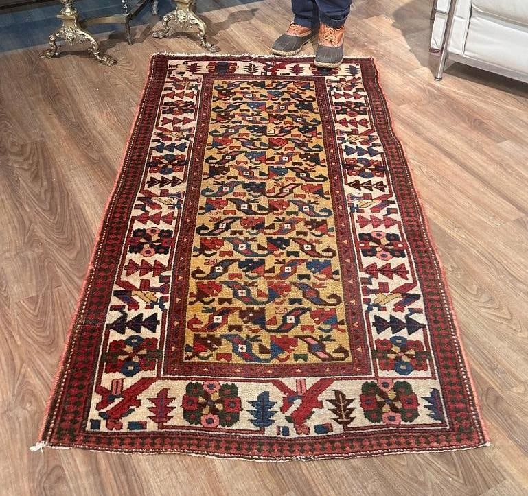 Antique Kurdish Wool Dragon Carpet, 19thc. 5'10 x 3' (1 of 11)