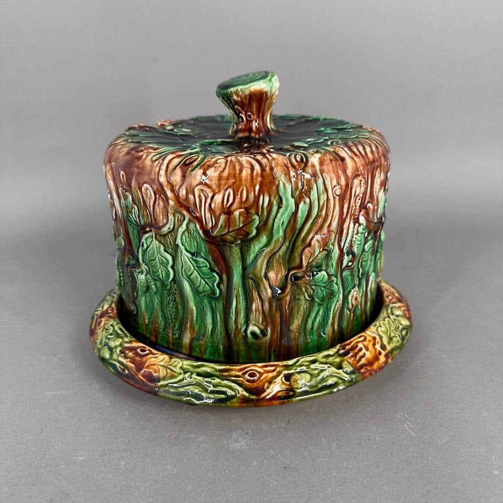 Majolica Woodland Cheese Keeper, Scottish, 19th Century (1 of 9)