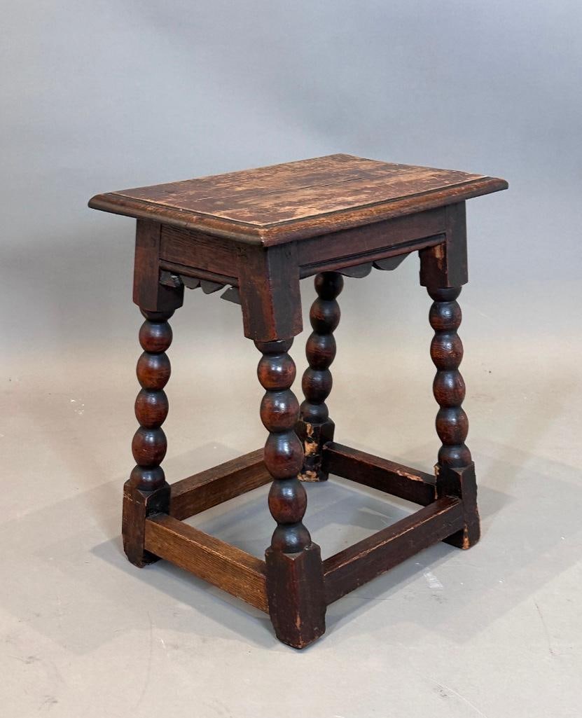 English Oak Joint Stool, 18thc. (1 of 6)