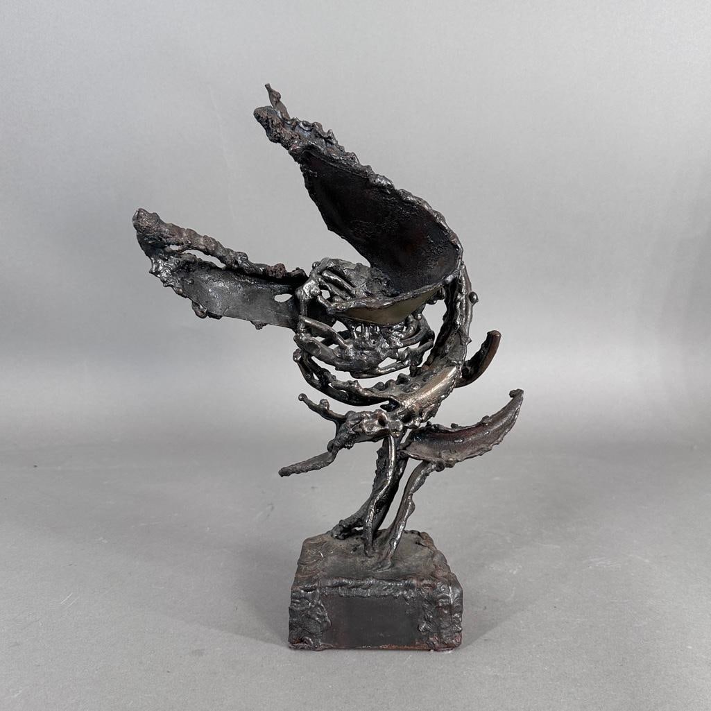 Brutalist Style Iron Sculpture (1 of 8)