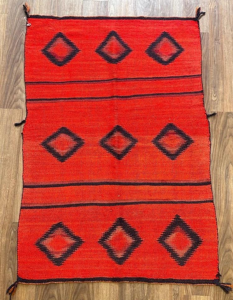 Navajo Woven Wool Carpet, 4'1 x 2'9 (1 of 8)
