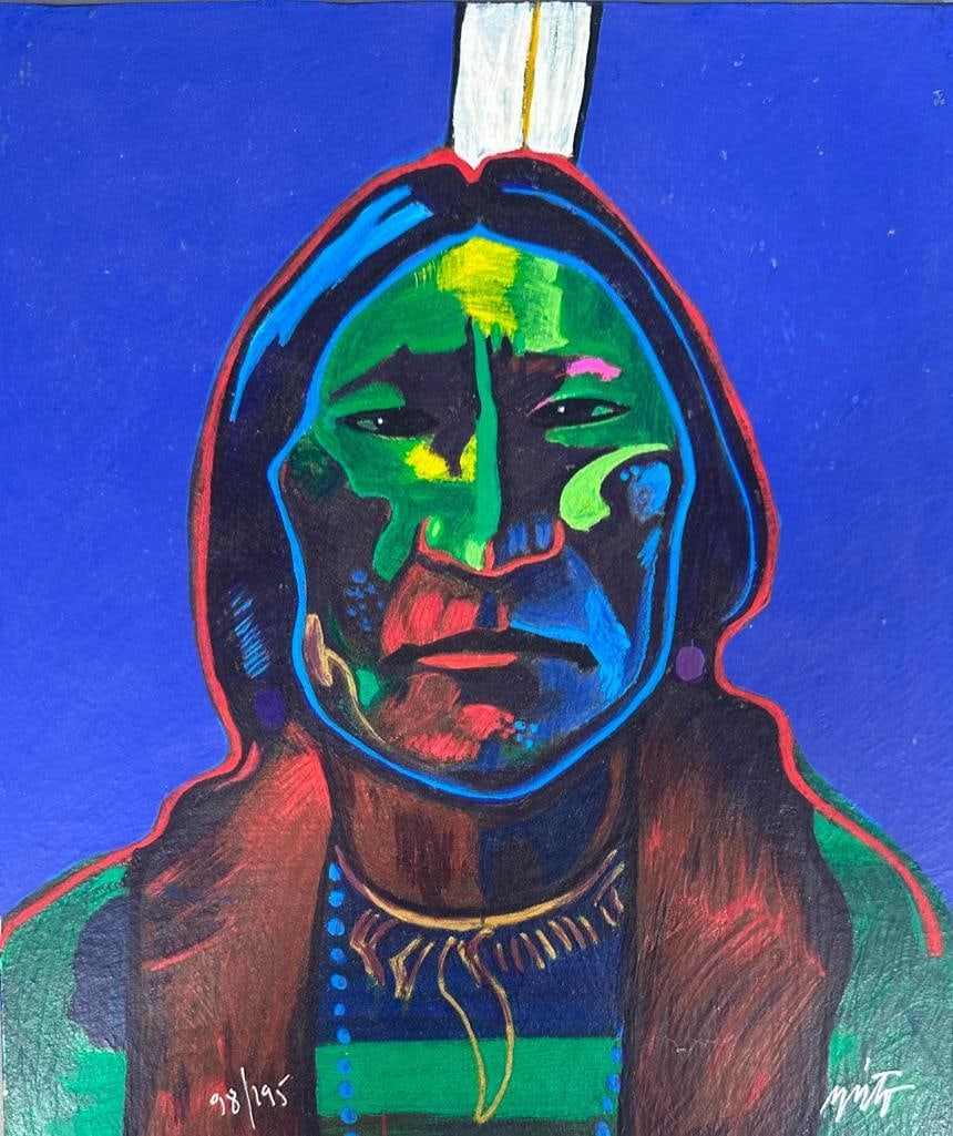 John Nieto (American 1936-2018): Red Cloud, serigraph and acrylic, numbered 98/195, numbered lower left, signed lower right, on panel. Unframed. Dimensions: 10 in. x 12 in.