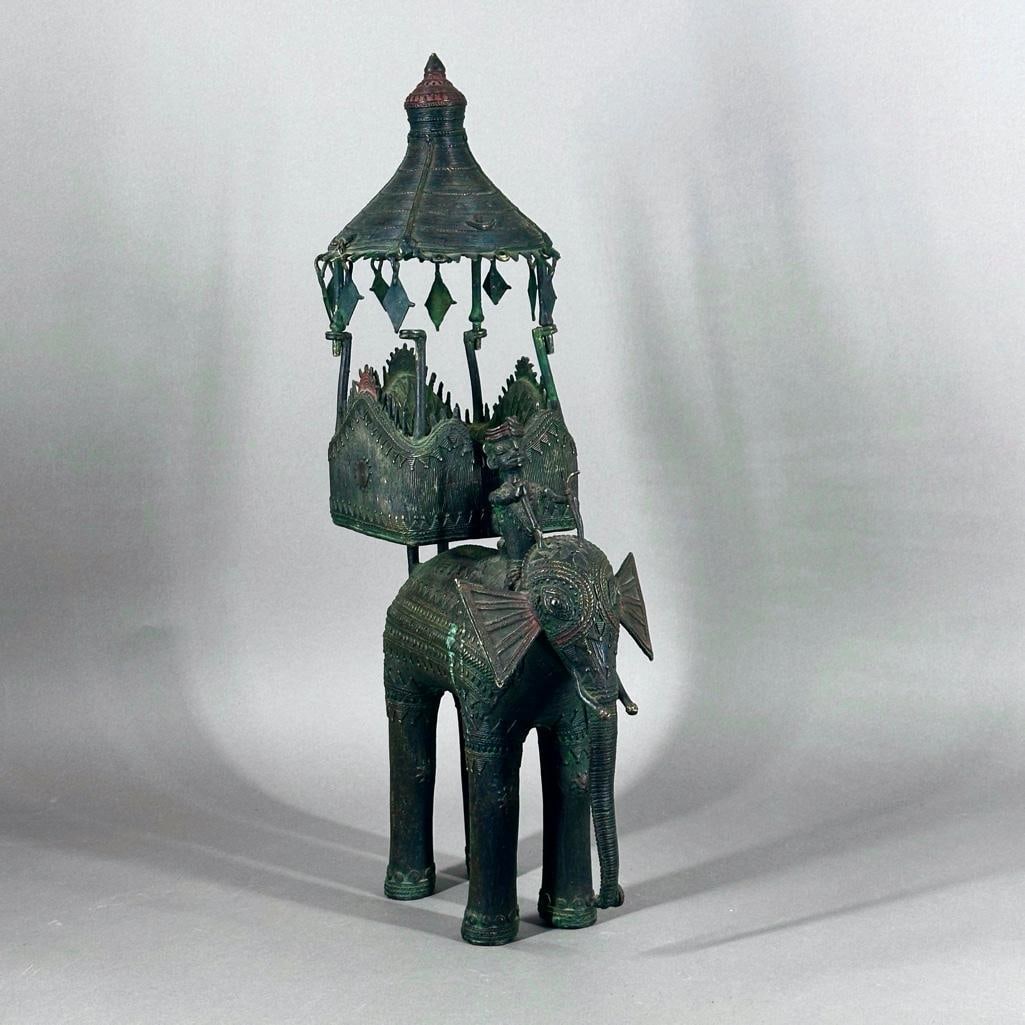 Indian Bronze Figure of an Elephant with a Howdah (1 of 12)
