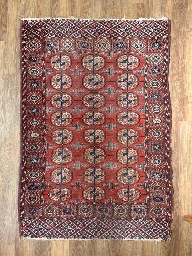Antique Turkish Bokkhara Wool Carpet, 5'1 x 3'5 (1 of 8)