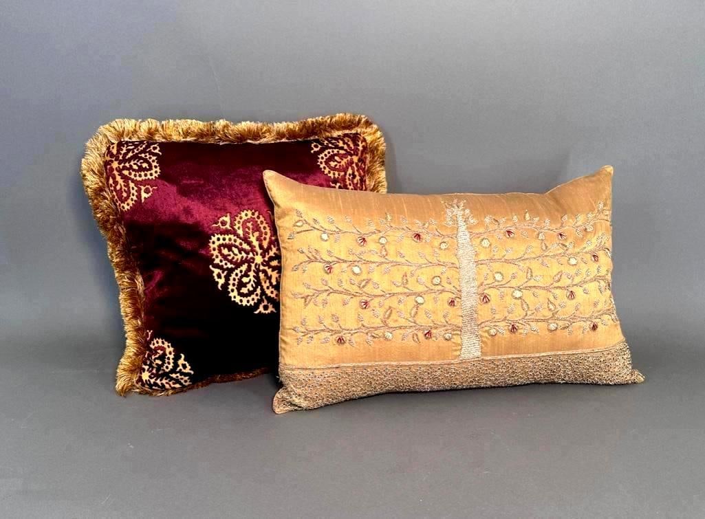 Two Silk and Velvet Down Filled Pillows (1 of 5)