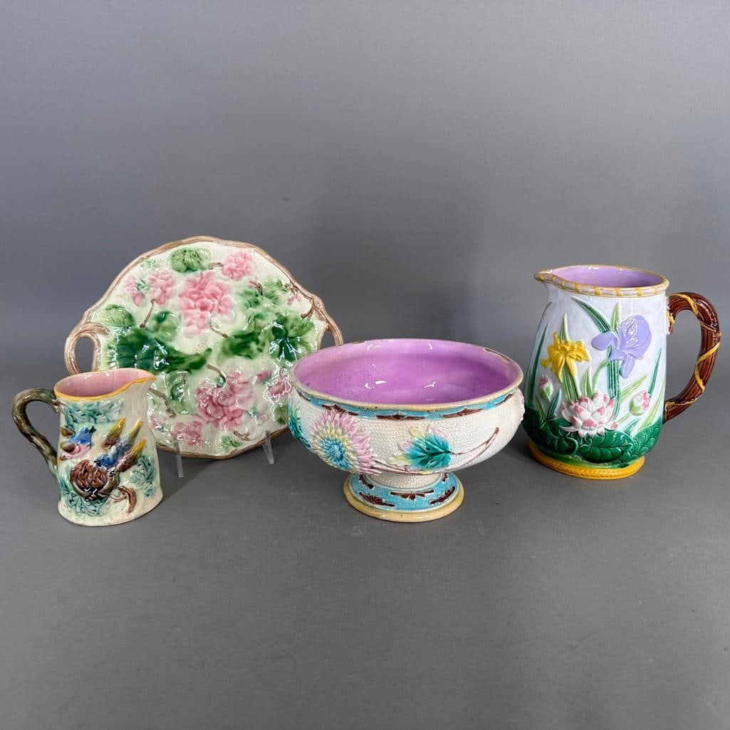 A Group of Floral Majolica (1 of 9)